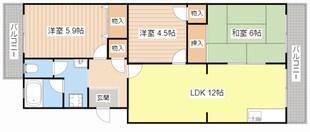 セレッソ甲西C号館の物件間取画像